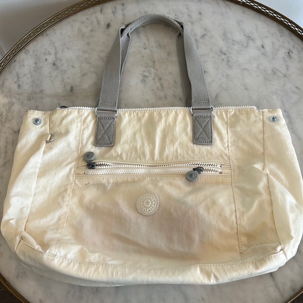 Kipling white medium tote bag